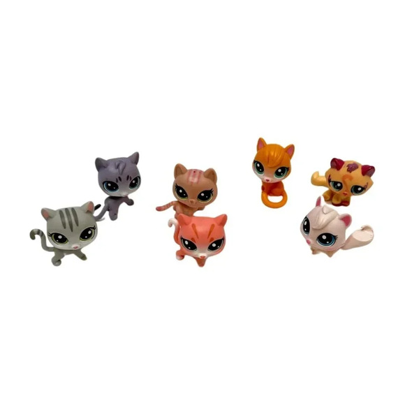 Littlest Pet Shop Cats LPS Lot 7 Toy Hasbro Vintage Figures - Picture 8 of 9